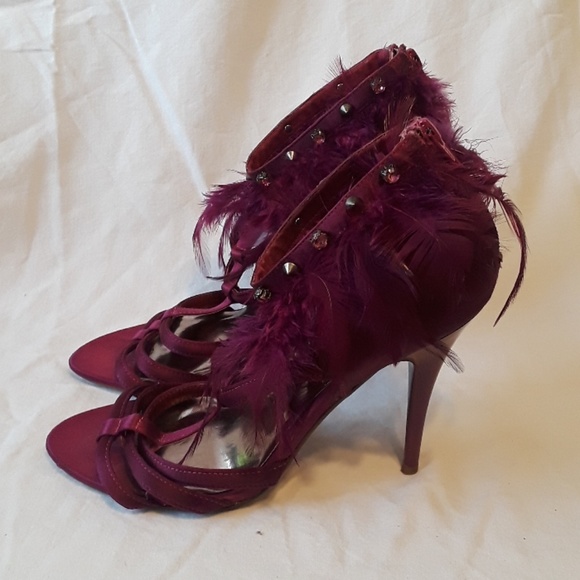 ABS Allen Schwartz Ciera Feathered High Heel San - Picture 4 of 8